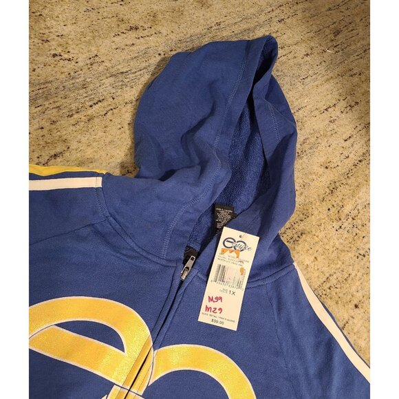 New! Vintage Enyce Womens Sz 1X Blue Gold Short Sleeve Full Zip Hoodie Y2K - Picture 7 of 12